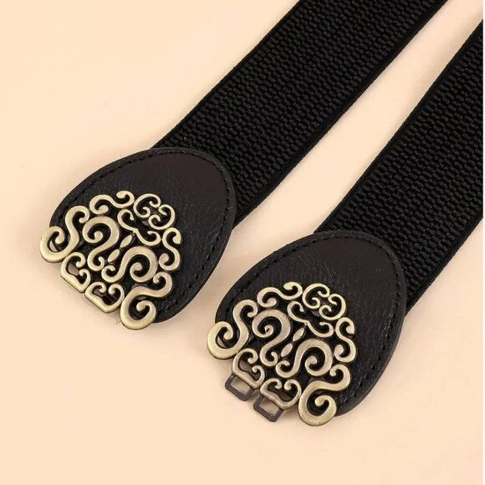 Textured Metal Belt Gold/Black